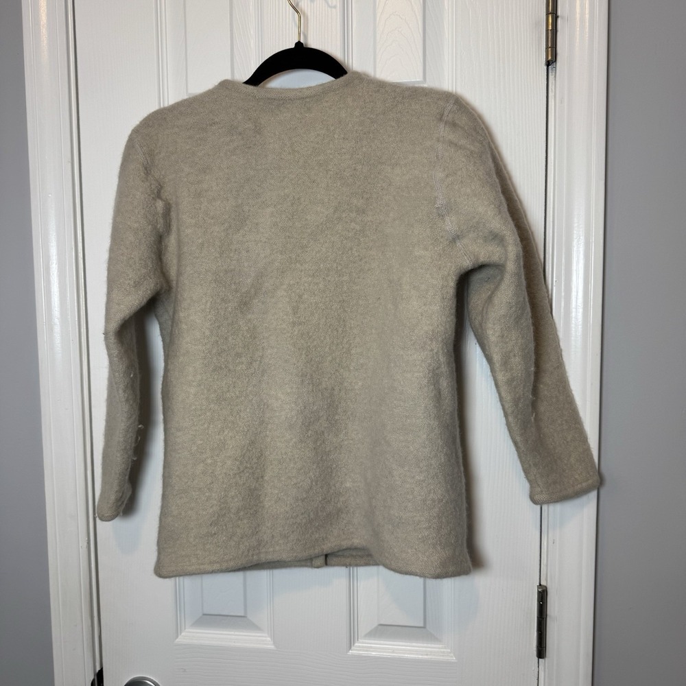 Vintage Cherokee‎ Wool Cardigan Womens Large Sweater Tan Beige - Picture 8 of 9